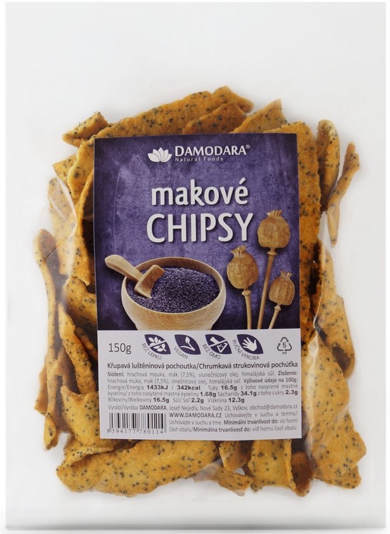 Obrázok Damodara Makové chipsy 150g