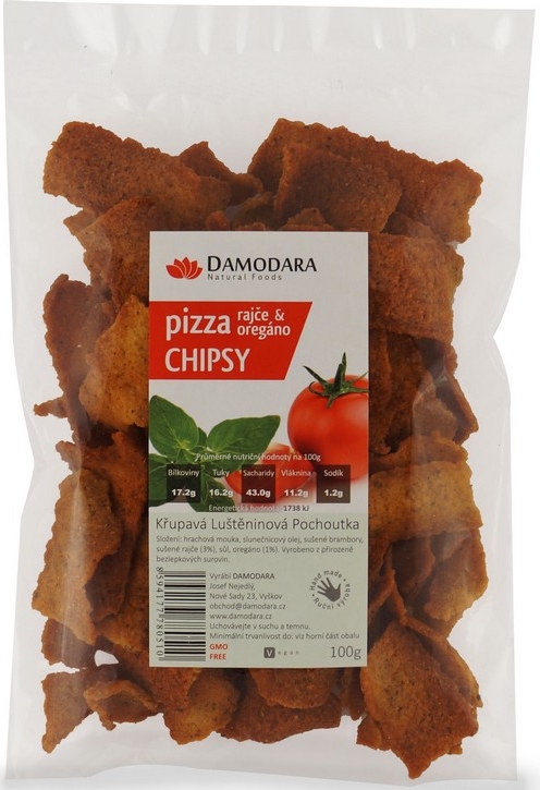 Obrázok Damodara Pizza chipsy (paradajka oregano) 100g