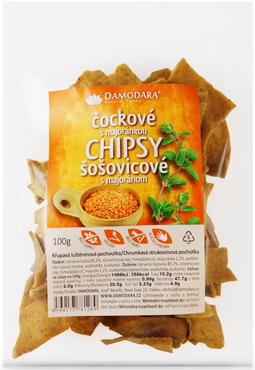 Obrázok Damodara Chipsy z červené čočky 100g