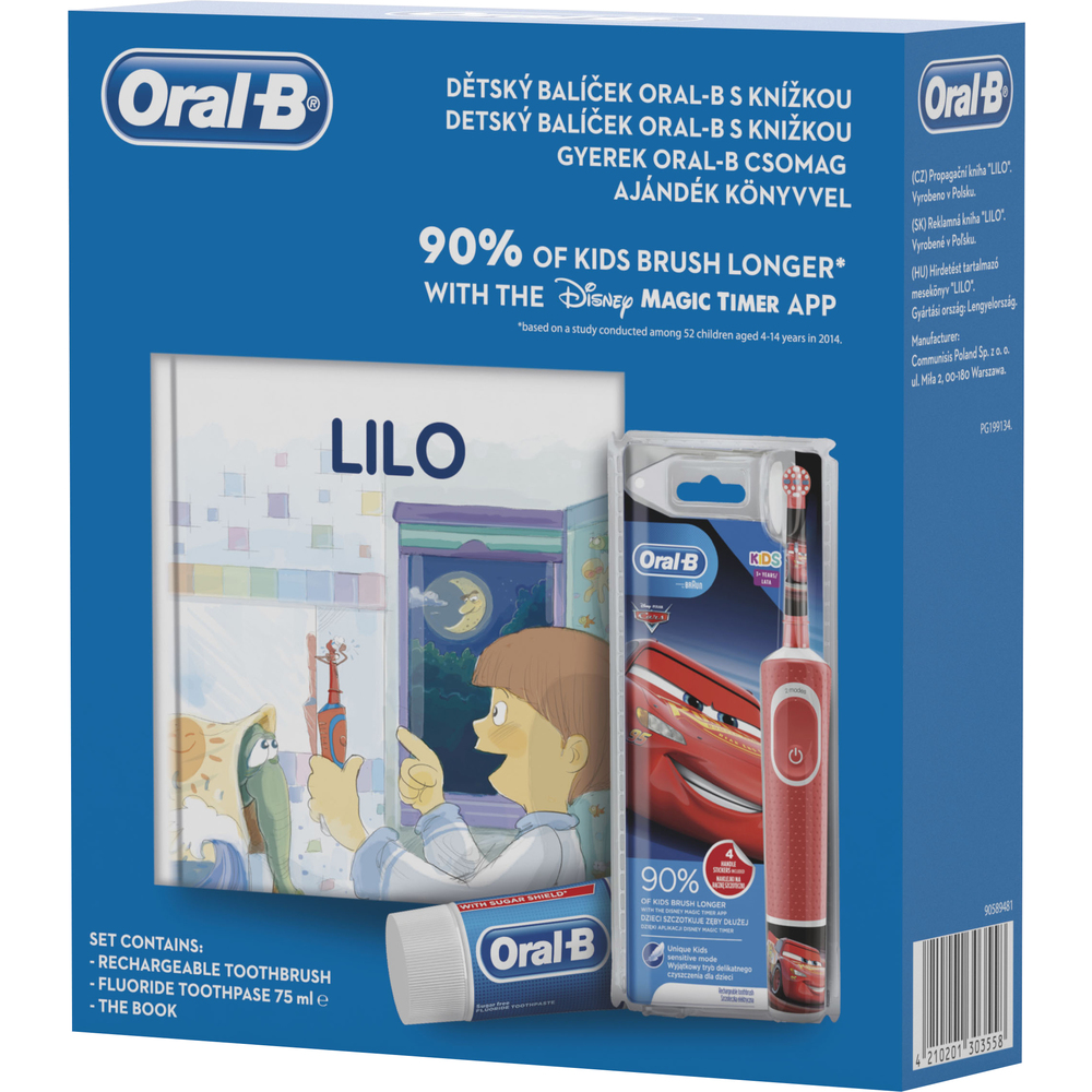 Obrázok Oral-B Vitality Kids Cars + Oral-B zubní pasta + knížka (4210201303558)