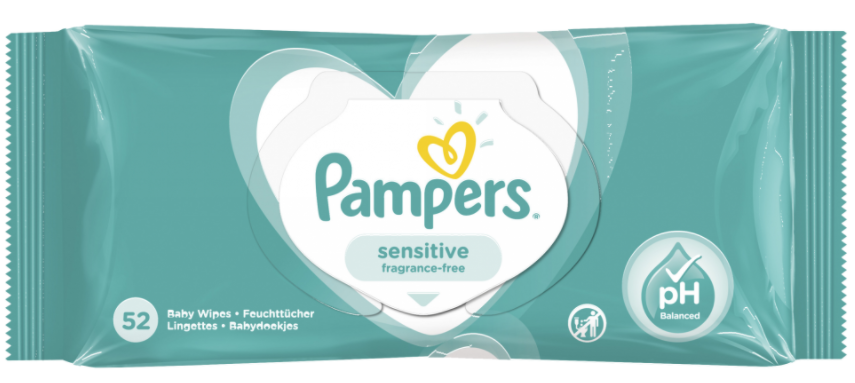 Obrázok Pampers Vlhčené obrúsky Sensitive 52ks