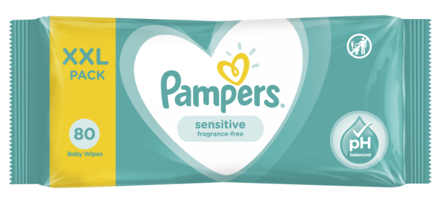 Obrázok PAMPERS vlhčené obrúsky XXL Sensitive 80 ks (8001841041421)