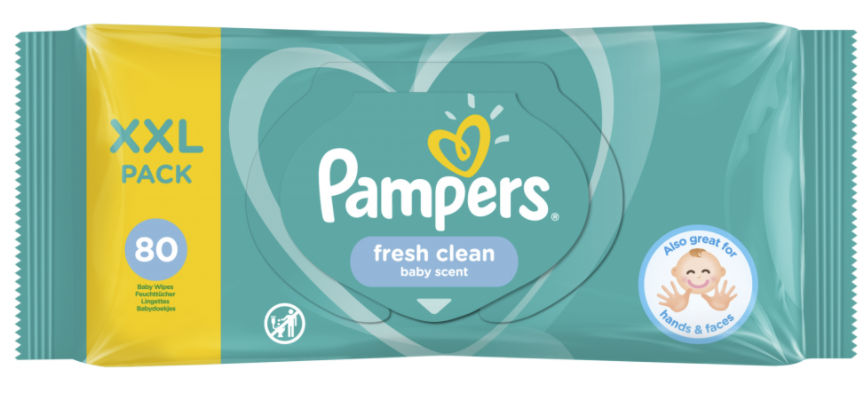 Obrázok PAMPERS vlhčené obrúsky XXL Fresh Clean 80 ks (8001841077598)