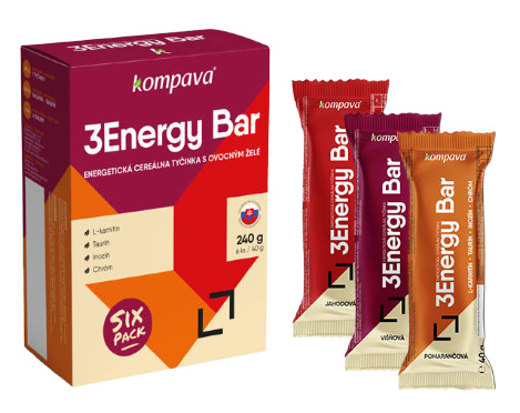 Obrázok Kompava 3Energy Bar Sixpack, 6x40 g, mix (8586011215500)