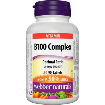 Obrázok Webber Naturals B-Komplex 100 mg Forte Bonus 60 +30tbl