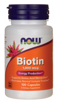 Obrázok Now Foods Biotin 1000mcg 100 kapsúl