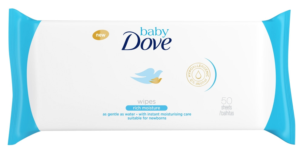 Obrázok DOVE BABY Rich Moisture vlhčené ubrousky 50 ks (8710908657559)