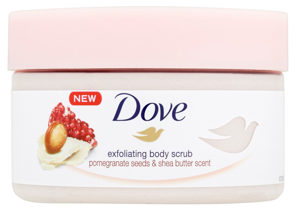 Obrázok Dove Exfoliating Body Scrub Pomegranate Seeds & Shea Butter ošetrujúci telový peeling  225 ml