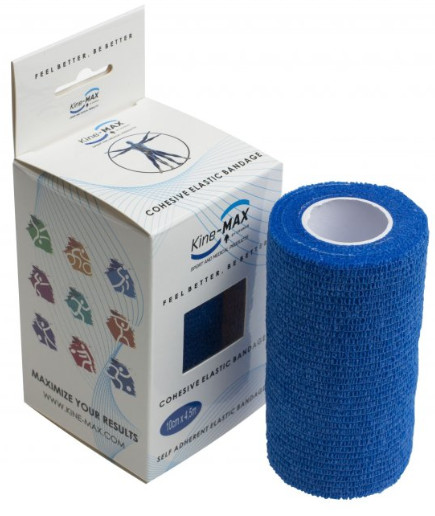 Obrázok Kine-MAX Cohesive Elastic Bandage elastické samofixačné ovínadlo, 10cm x 4,5m, modré 1x1 ks