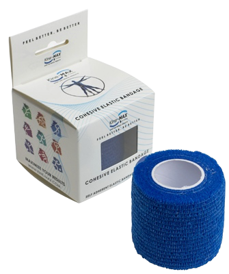 Obrázok Kine-MAX Cohesive Elastic Bandage elastické samofixačné ovínadlo, 5cm x 4,5m, modré 1x1 ks