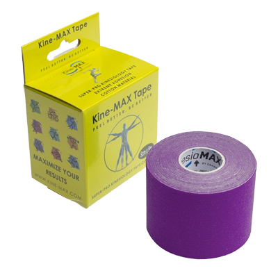 Obrázok Kine-MAX Super-Pro Cotton Kinesiology Tape fialová tejpovacia páska 5cm x 5m, 1x1 ks