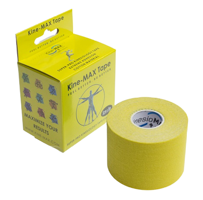 Obrázok Kine-MAX Super-Pro Cotton Kinesiology Tape žltá tejpovacia páska 5cm x 5m, 1x1 ks