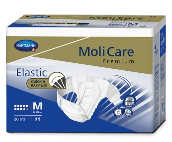 Obrázok MoliCare Premium Elastic 9 kvapiek M plienkové nohavičky zalepovacie 1x26 ks