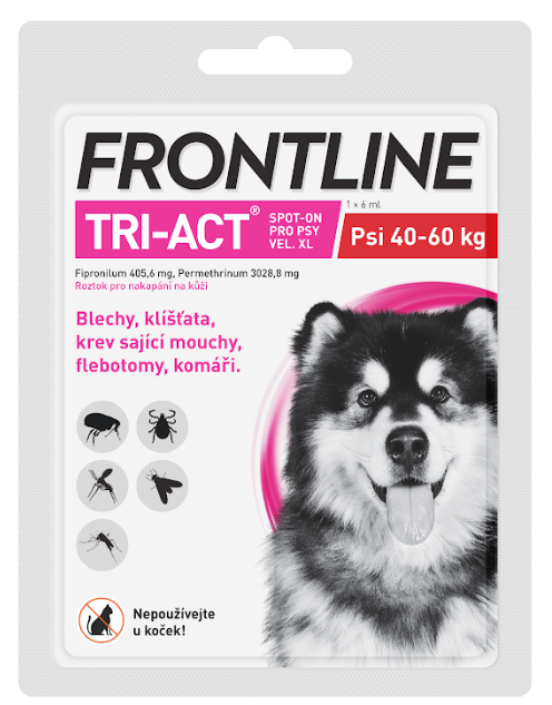 Obrázok FRONTLINE TRI-ACT Spot-On pre psy XL sol (na kožu, psy 40-60 kg) 1x6 ml