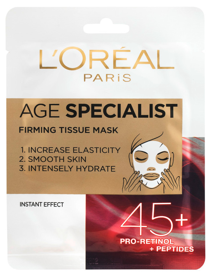 Obrázok L’Oréal Paris Age Specialist 45+ textilná maska pre okamžité spevnenie a vyhladenie pleti 