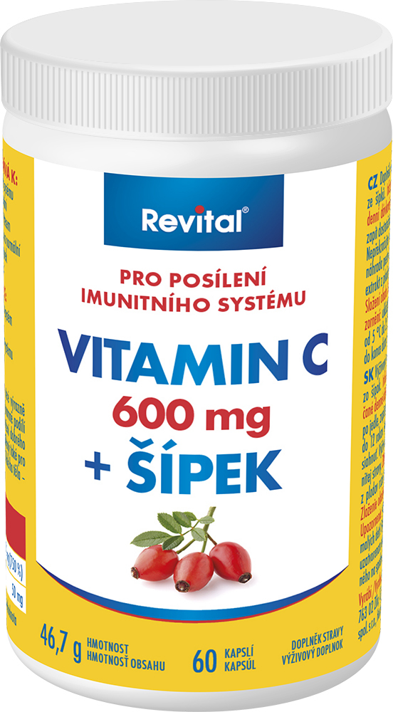 Obrázok Revital Vitamín C 600 mg + šípka