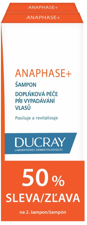 Obrázok DUCRAY ANAPHASE+ SHAMPOOING (DUO) doplnková starostlivosť pri vypadávaní vlasov (na 2.šampón, 2019) 2x200 ml