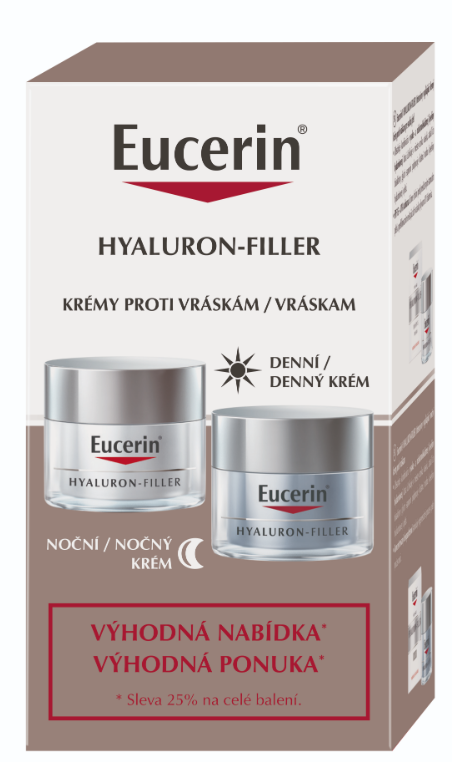 Obrázok Eucerin HYALURON-FILLER krémy denný pre suchú pleť 50 ml + nočný 50 ml (výhodná ponuka) 1x1 set