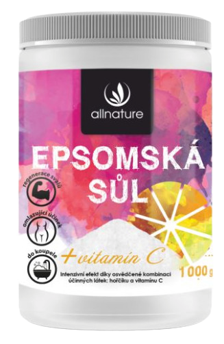 Obrázok Allnature Epsom Salt Vitamin C 1000 g kúpeľná soľ na uvoľnenie svalov unisex