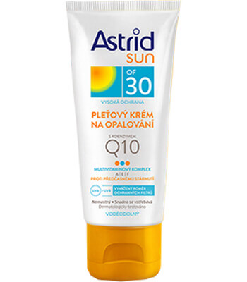 Obrázok ASTRID SUN Pleťový krém na opaľovanie s koenzýmom Q10 SPF 30 50 ml (8592297000587)