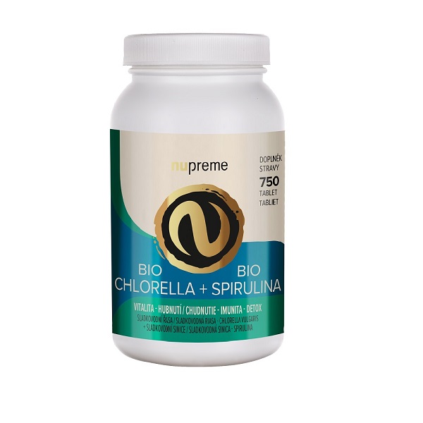 Obrázok NUPREME BIO Chlorella + Spirulina 750tbl