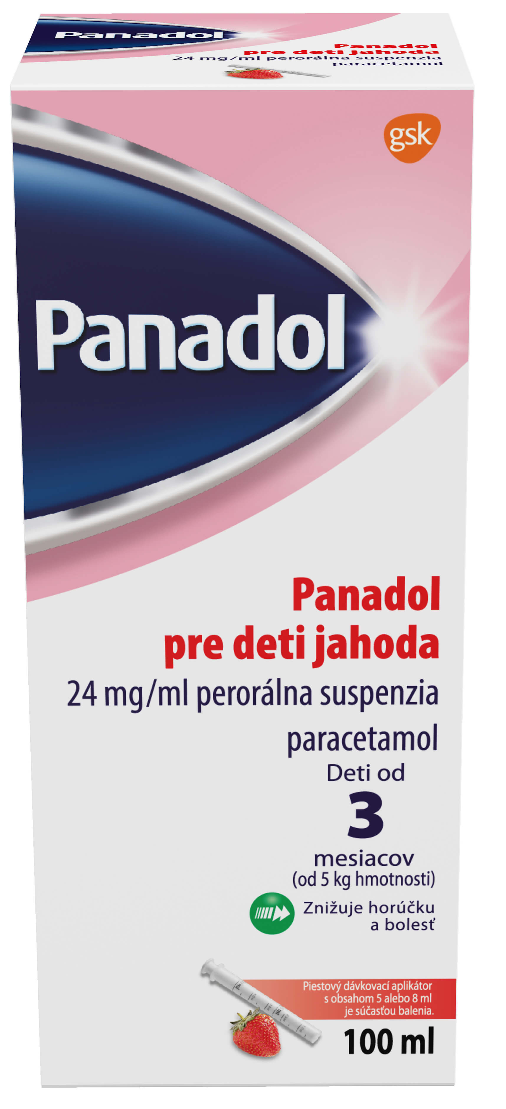 Obrázok PANADOL PRE DETI JAHODA 24 mg/ml