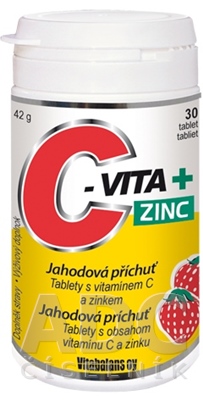 Obrázok C-VITA + ZINC tbl (jahodová príchuť) 1x30 ks