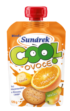 Obrázok Sunárek COOL ovocie Pomaranč, Banán, Sušienky (od ukonč. 12. mesiaca) 1x120 g