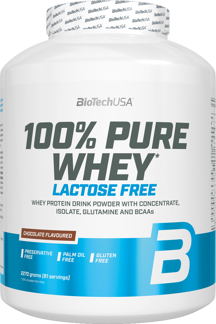 Obrázok BiotechUSA 100% Pure Whey Lactose Free 2270 g - jahoda