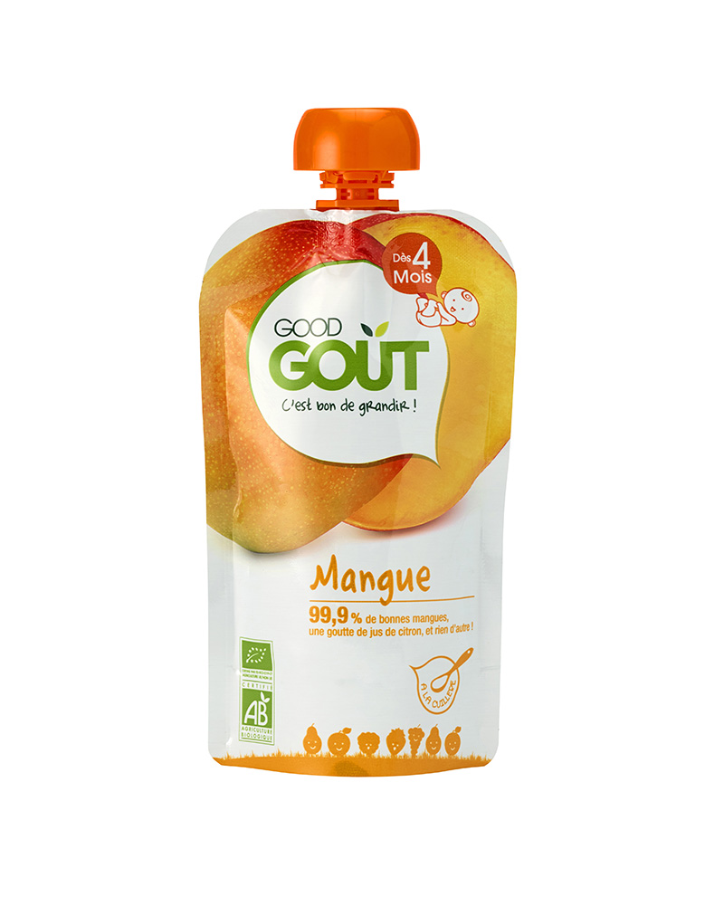 Obrázok GOOD GOUT BIO Ovocné pyré bez lepku Mango 120 g – ovocný príkrm