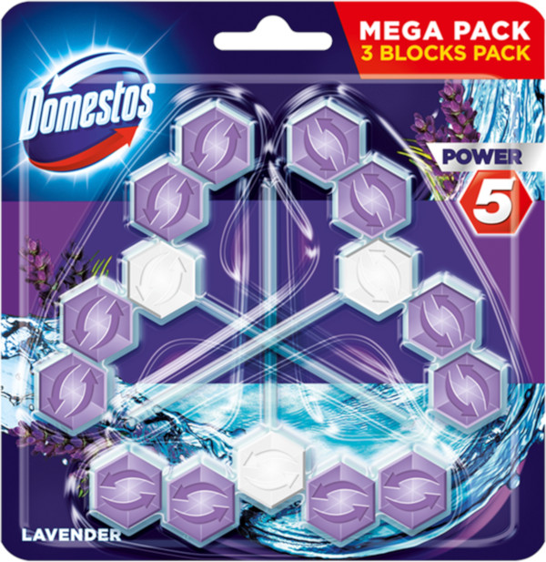 Obrázok DOMESTOS Power 5 Lavender 3 x 55g (8714100193471)