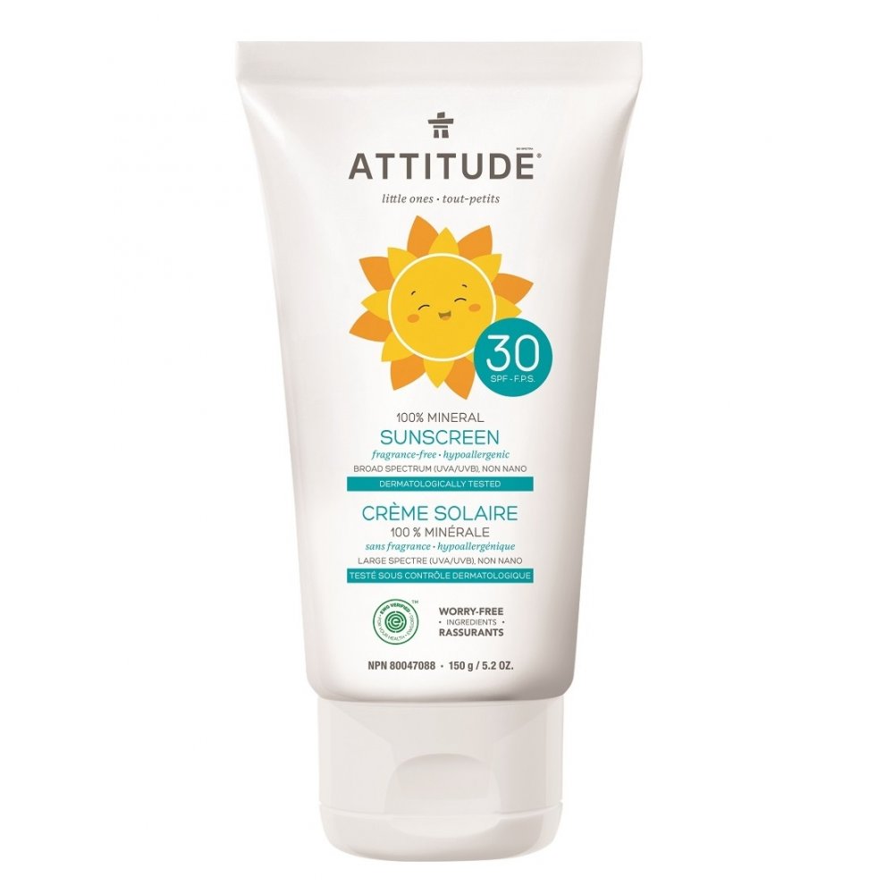 Obrázok ATTITUDE Detský 100% minerálna opaľovací krém (SPF 30) bez vône 150 g