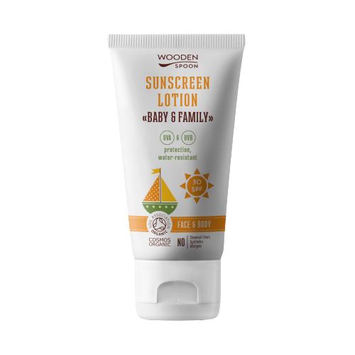 Obrázok WoodenSpoon Opaľovacie telové mlieko v tube Baby & Family SPF 30 150ml