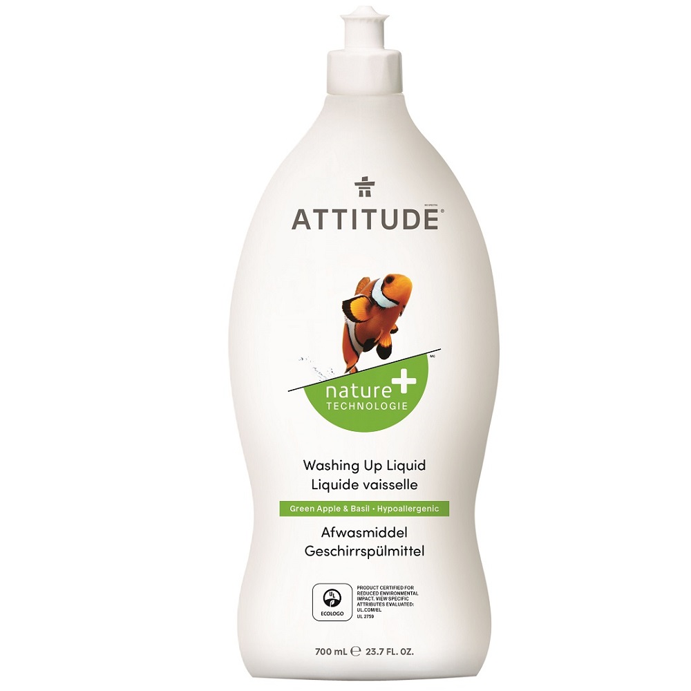 Obrázok  Attitude Prípravok na umývanie riadu s vôňou zeleného jablka a bazalky 700ml Attitude 