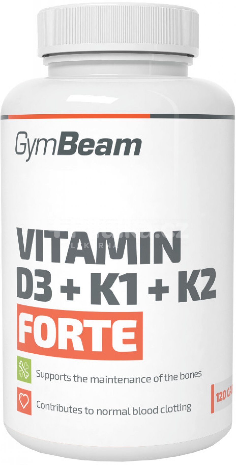 Obrázok GymBeam Vitamin D3+K1+K2 Forte 120 kaps.