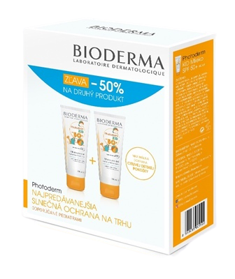 Obrázok BIODERMA Photoderm KID SPF 50+ BALÍK mlieko na opaľovanie 2x100 ml (ZĽAVA - 50% na druhý produkt), 1x1 set