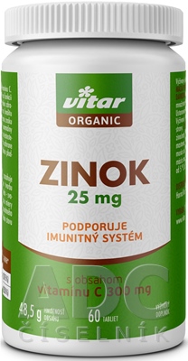 Obrázok VITAR ORGANIC Zinok 25 mg