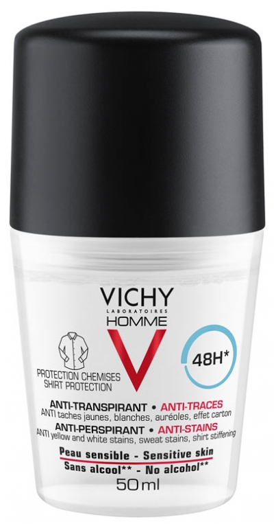 Obrázok Vichy Homme Deodorant deodorant roll-on proti bielym a žltým škvrnám 48h  50 ml