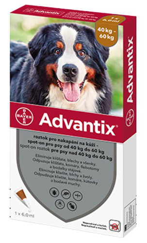 Obrázok Advantix Spot-on pre psy od 40 do 60 kg (1 pipeta) 1x6 ml