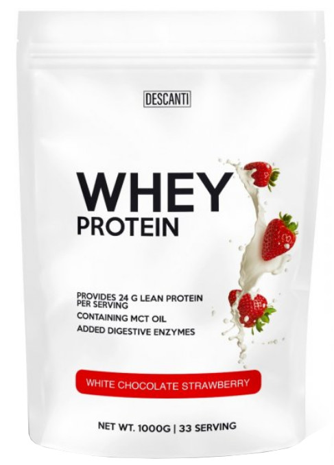 Obrázok Descanti Whey Protein White Chocolate Strawberry 1000G 1000 g