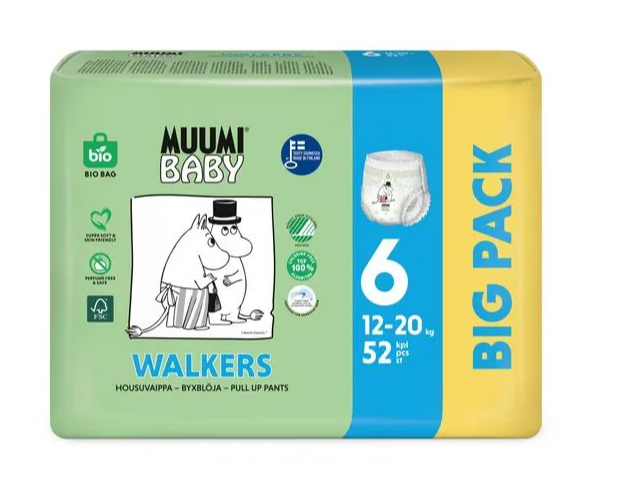 Obrázok MUUMI Baby Walkers Big Pack vel. 6, 52 ks, 12-20 kg