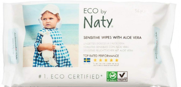 Obrázok NATY NATURE BABYCARE ECO Sensitive 56 ks, aloe - vlhčené obrúsky