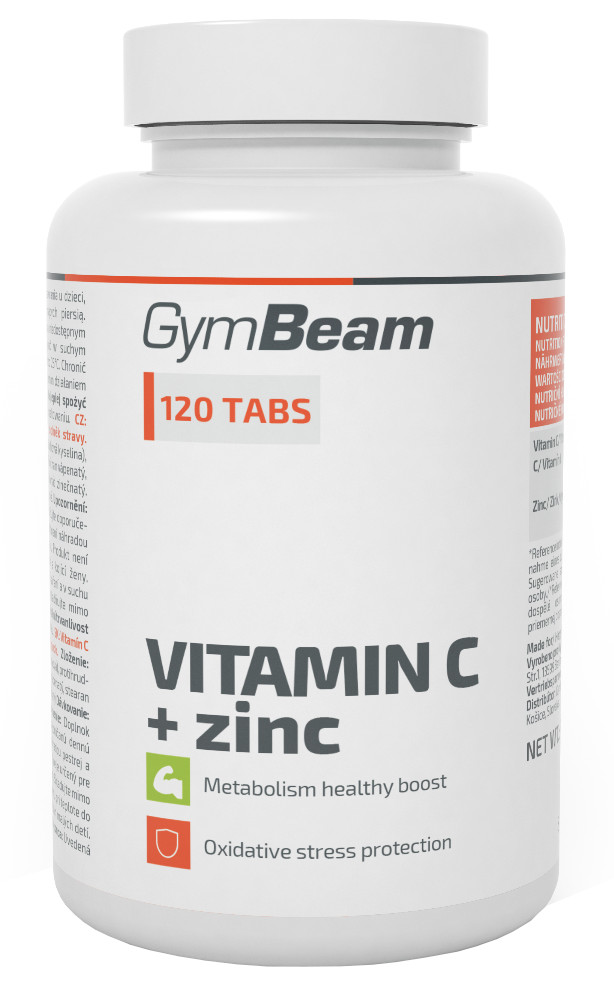 Obrázok GymBeam Vitamín C + zinok 120 tab.