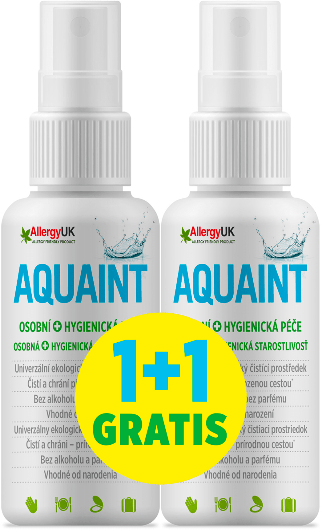 Obrázok Aquaint 100% ekologická čistiaca voda 50ml+50ml gratis