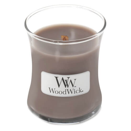 Obrázok Woodwick Black Amber & Citrus vonná sviečka 85 g s dreveným knotom 