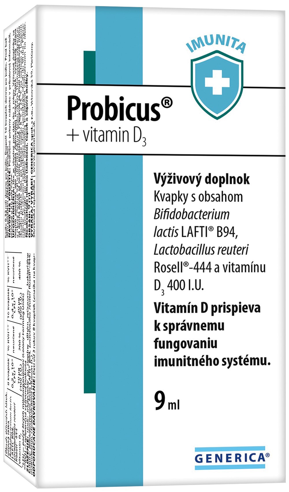 Obrázok GENERICA Probicus + vitamin D3 kvapky 1x9 ml