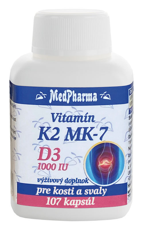 Obrázok MedPharma VITAMÍN K2 MK-7 + D3 1000 IU