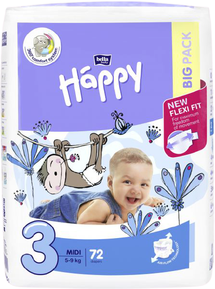 Obrázok Bella Baby Happy Midi Big Pack 72 ks