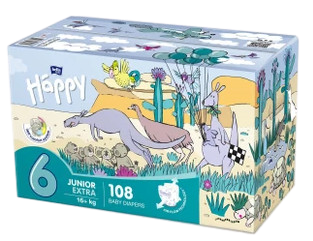 Obrázok BELLA HAPPY Junior 6 Big TOY BOX (16+ kg), 108 ks – jednorázové plienky