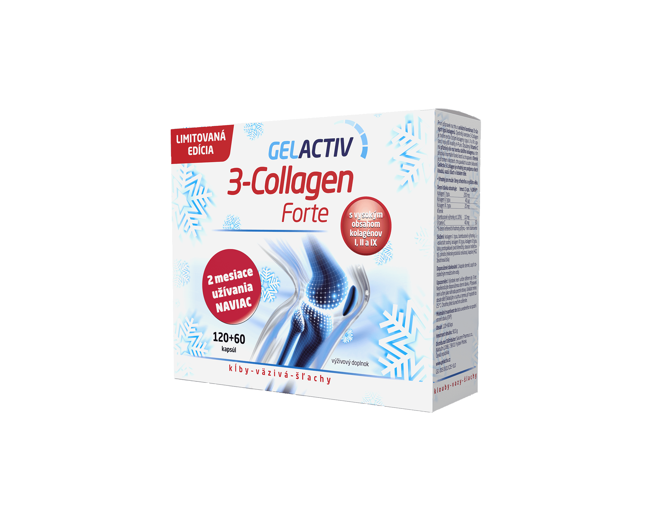 Obrázok GELACTIV 3-Collagen Forte Darčeková edícia cps (limitovaná edícia) 120+60 (180 ks), 1x1 set